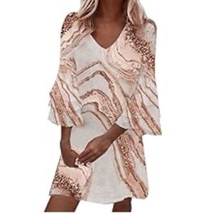 Elegant Marble Pattern Mini Dress